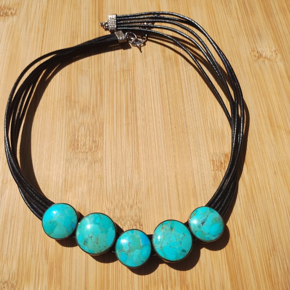 Jay King DTR  925 Sterling Silver Turquoise Rainbow Calsilica Reversible - Picture 5 of 10